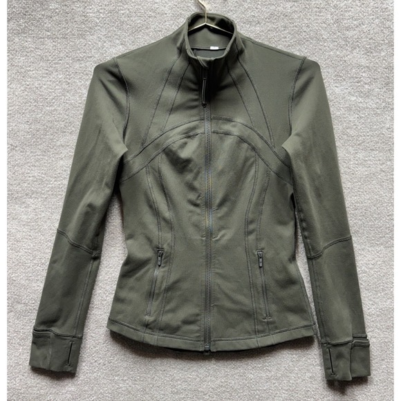 lululemon athletica Jackets & Blazers - Lululemon Define Jacket Full Zip Mock Neck Green Size 6 Soft Stretch Run EUC‎